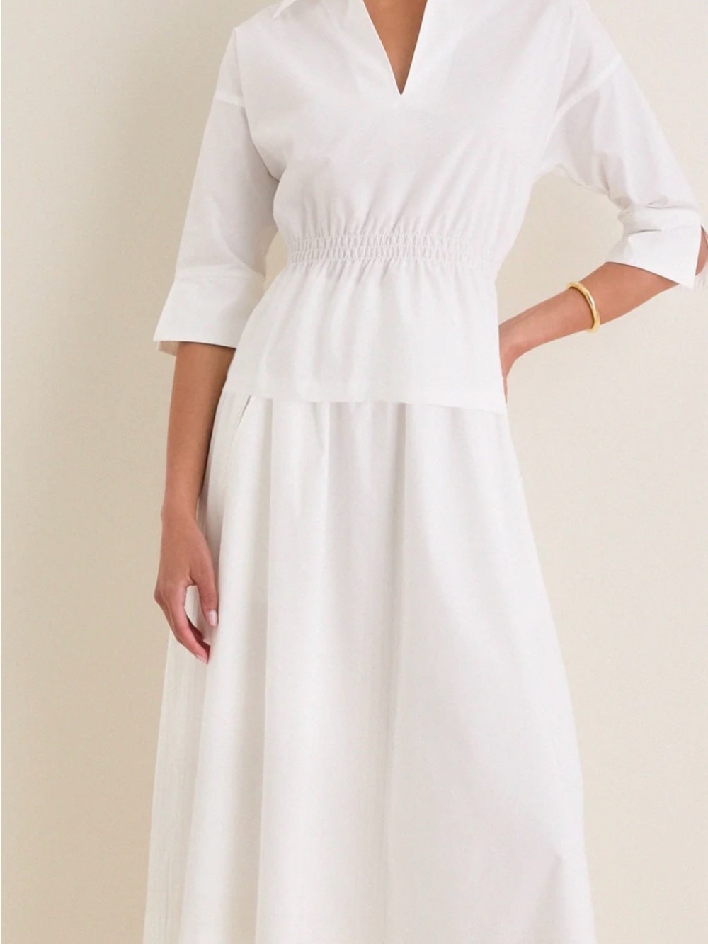 Tuckernuck White Poplin Roberts Top Smocked Waist Size S NWT - Picture 13 of 14